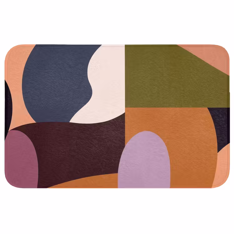 Vormen - Abstract - Kleuren - Vierkant Badmat middel -3d