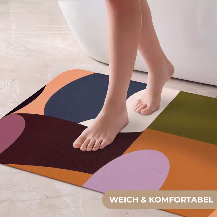 Vormen - Abstract - Kleuren - Vierkant Badmat middel -USP_ZachtDE