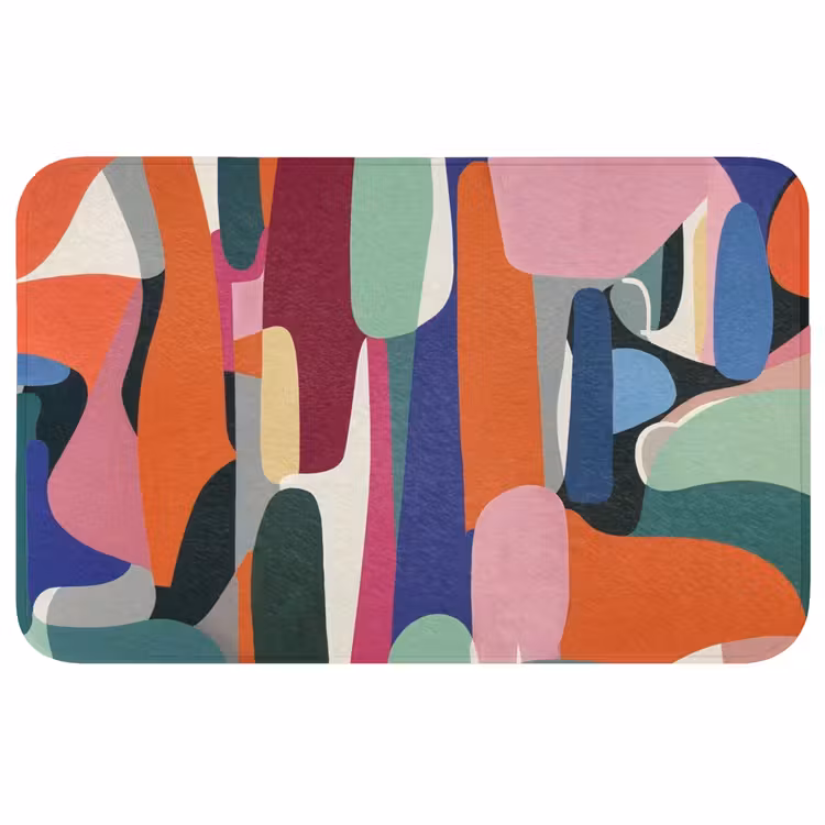 Vormen - Ritmisch - Kleuren - Abstract Badmat middel -3d