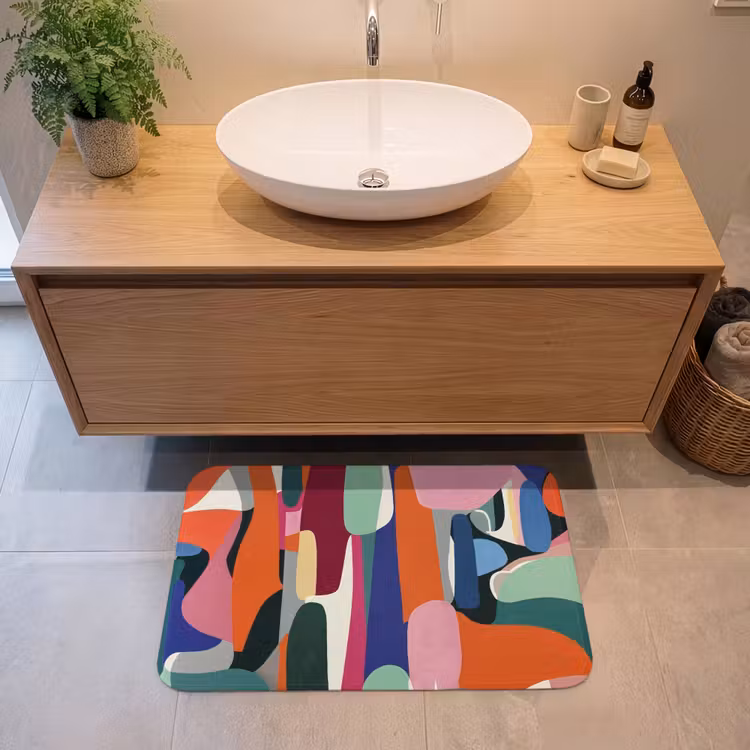 Vormen - Ritmisch - Kleuren - Abstract Badmat middel -sfeer1