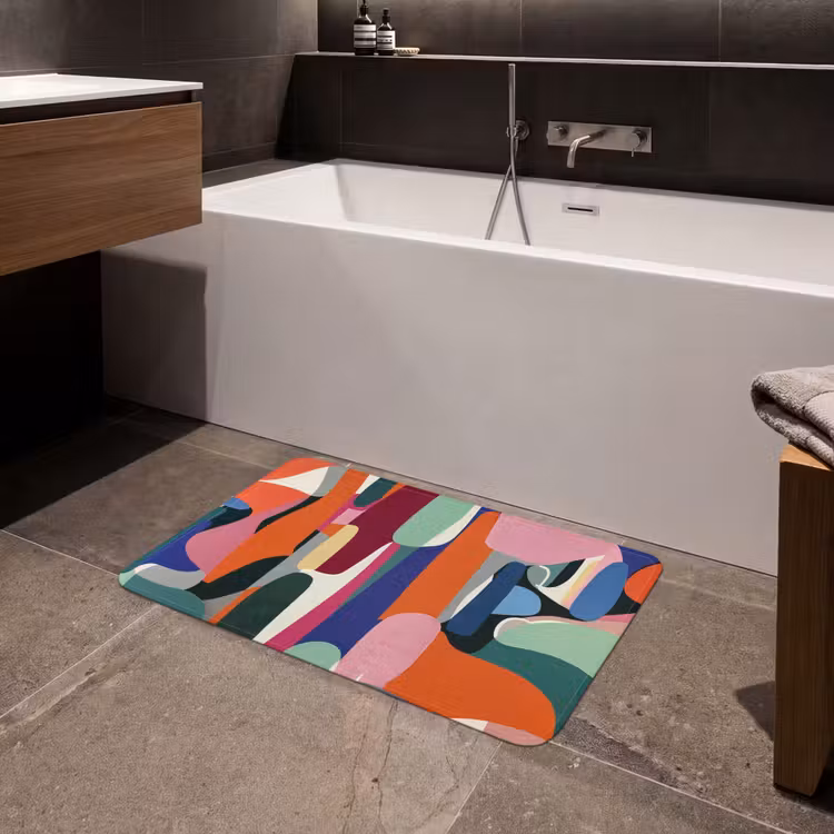 Vormen - Ritmisch - Kleuren - Abstract Badmat middel -sfeer3