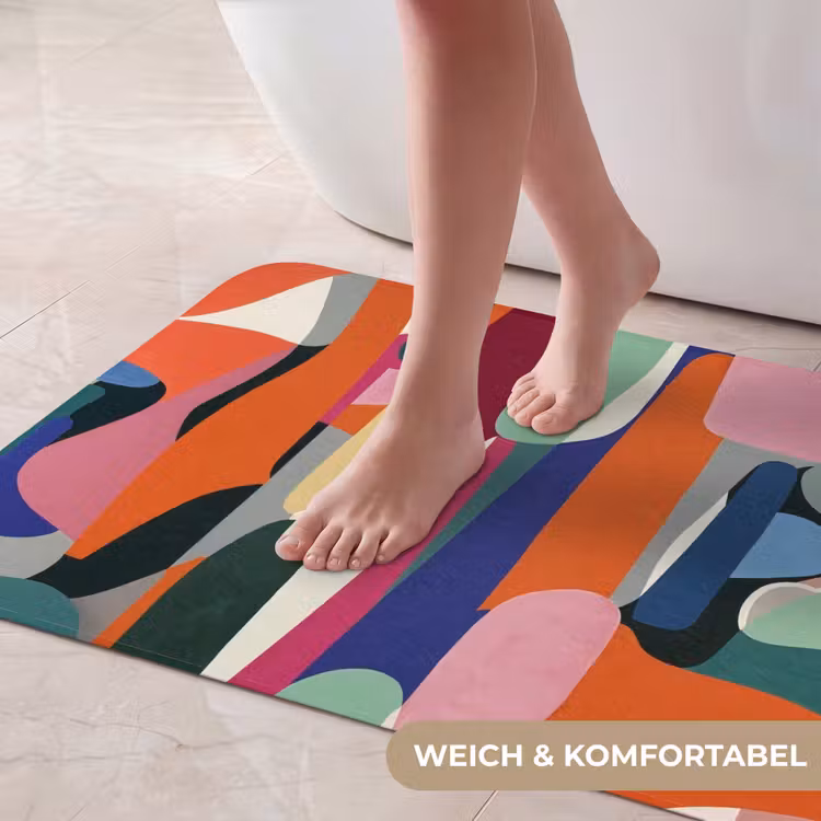 Vormen - Ritmisch - Kleuren - Abstract Badmat middel -USP_ZachtDE