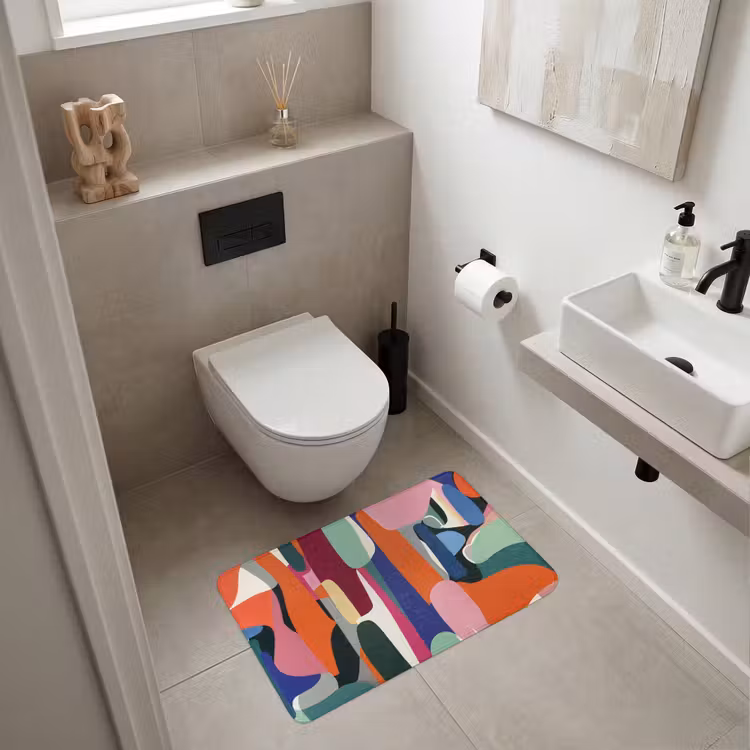 Vormen - Ritmisch - Kleuren - Abstract Badmat middel -sfeer4
