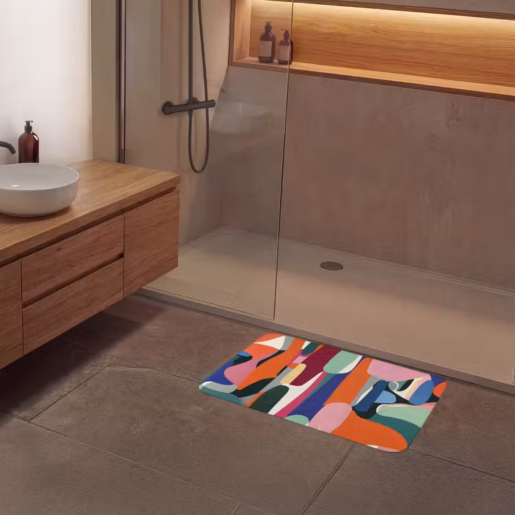 Vormen - Ritmisch - Kleuren - Abstract Badmat middel -sfeer2