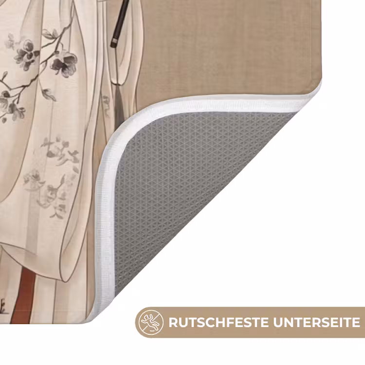 Vrouw - Azië - Kunst - Beige Badmat middel -USP_AntislipDE