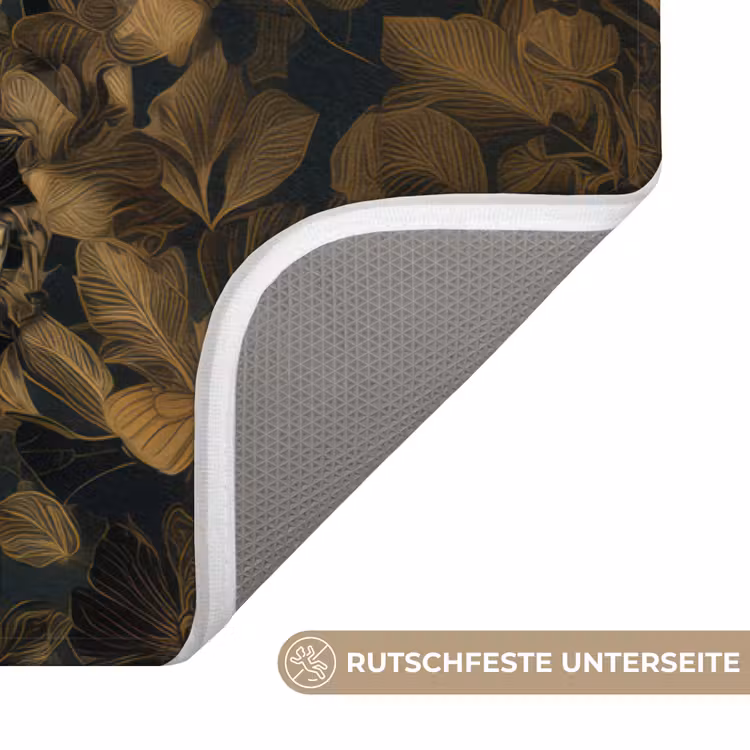Vrouw - Bladeren - Goud - Vlinders Badmat middel -USP_AntislipDE