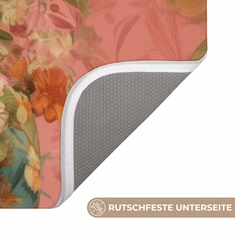 Vrouw - Bril - Roze - Bloemen Badmat middel -USP_AntislipDE