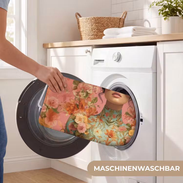 Vrouw - Bril - Roze - Bloemen Badmat middel -USP_WasbaarDE