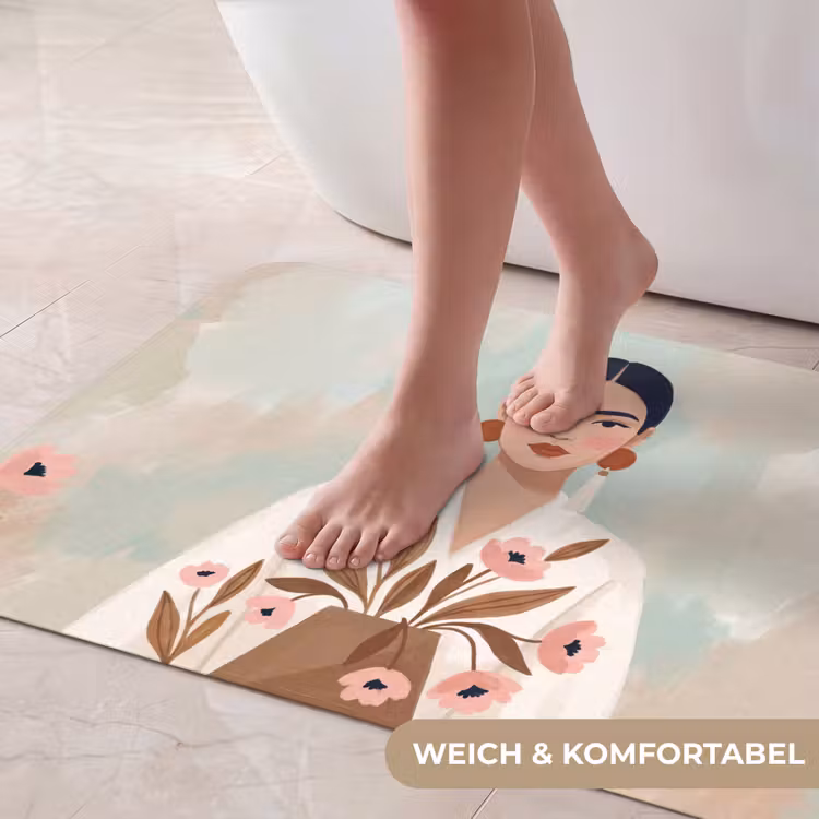 Vrouw - Kimono - Pastel Badmat middel -USP_ZachtDE