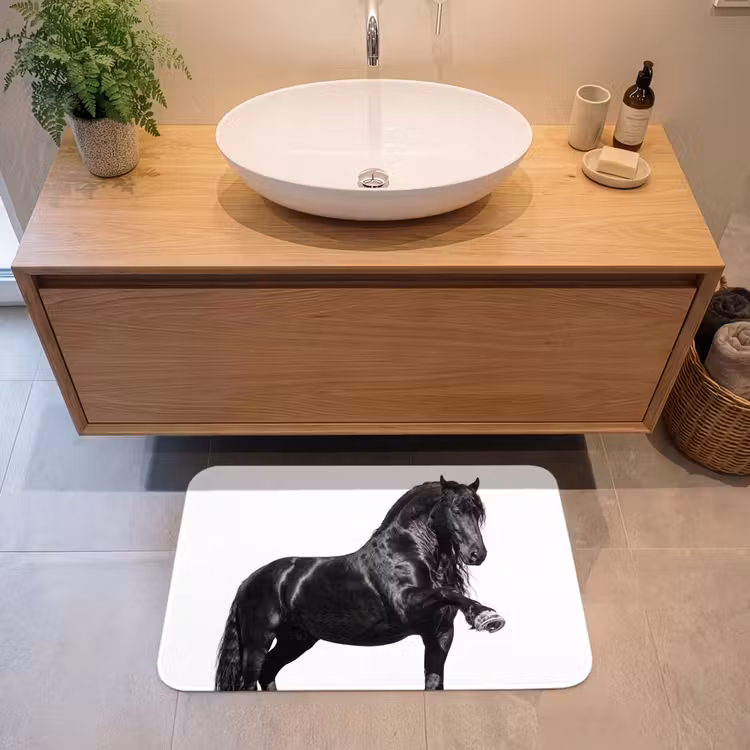 Fries - Hengst - Modern Badmat middel -sfeer1