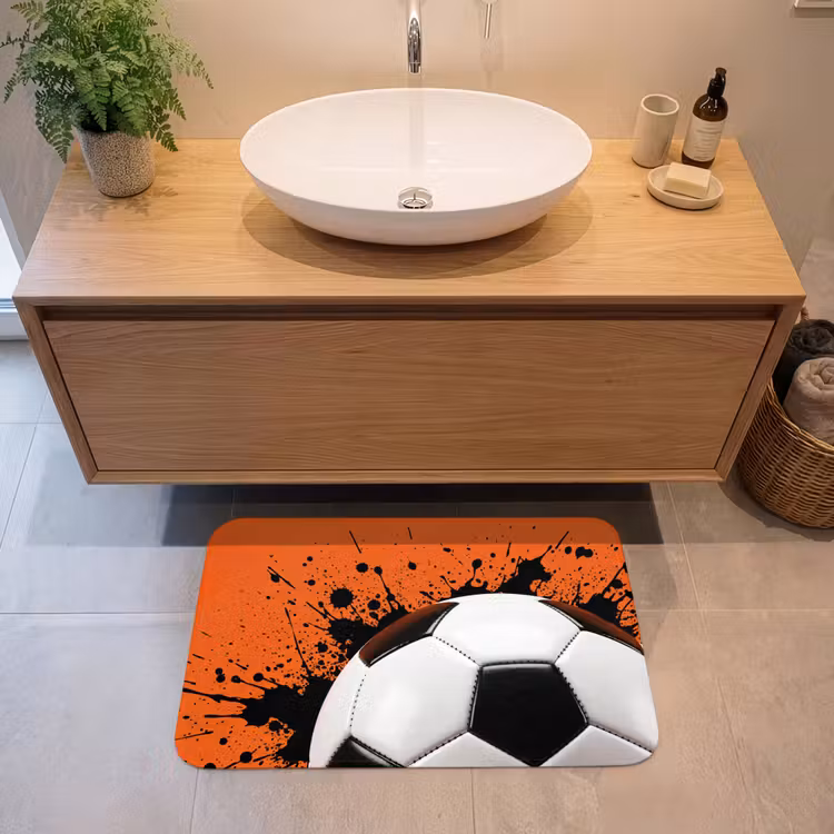 Voetbal - Verf - Sport - Oranje Badmat middel -sfeer1