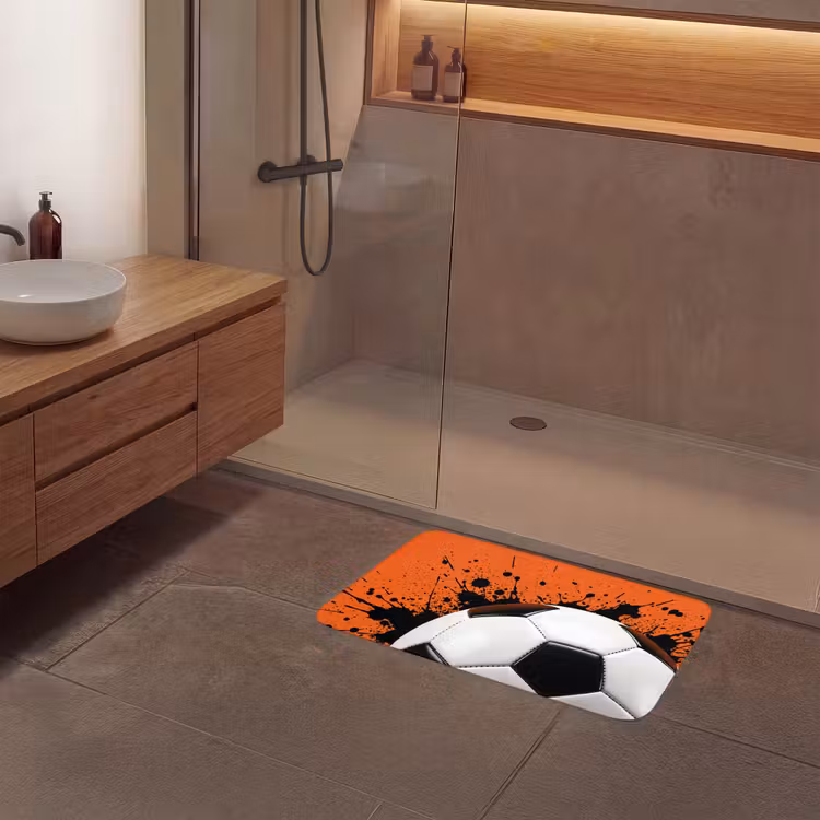 Voetbal - Verf - Sport - Oranje Badmat middel -sfeer2