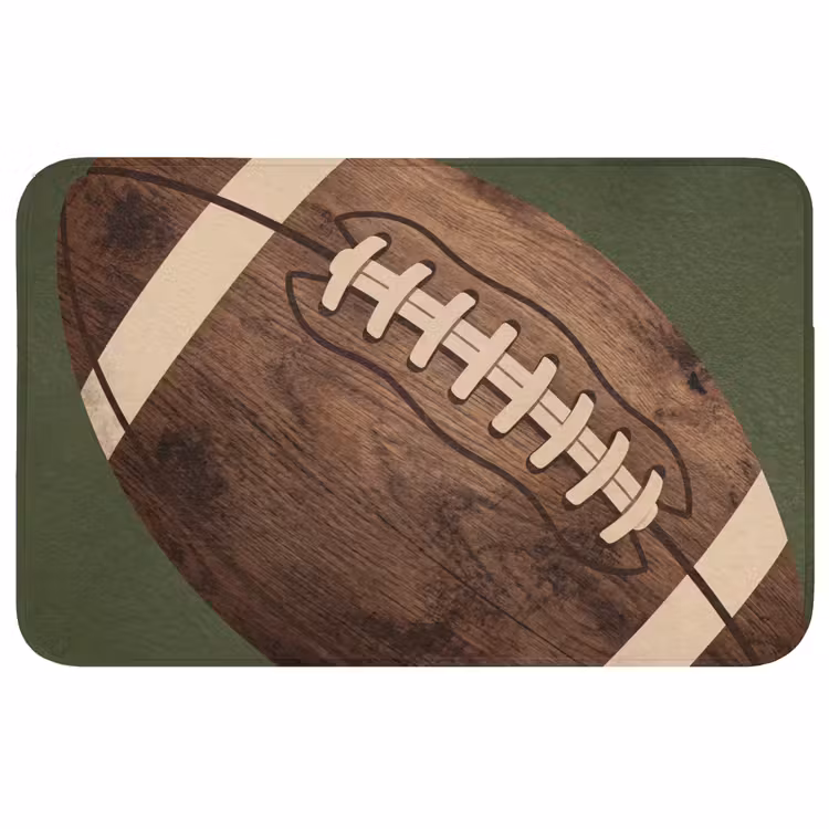 Football - Hout - Sport - Groen Badmat middel -3d