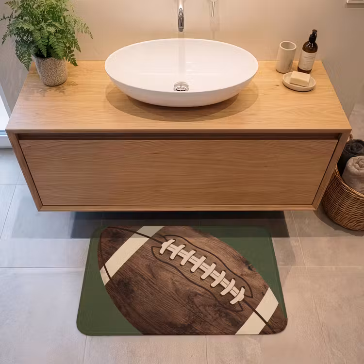 Football - Hout - Sport - Groen Badmat middel -sfeer1