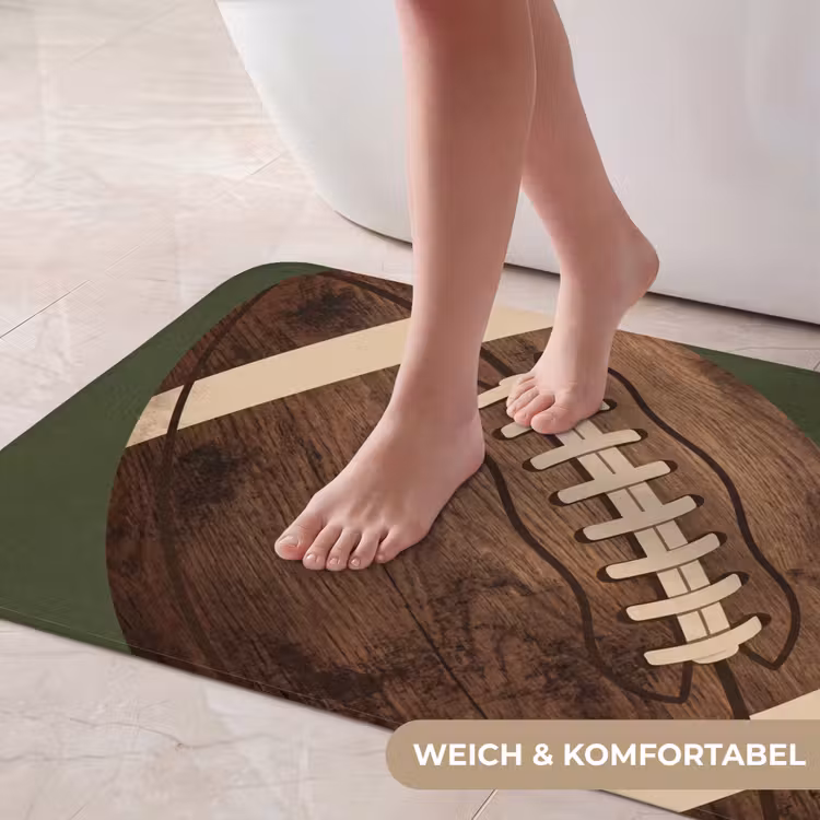 Football - Hout - Sport - Groen Badmat middel -USP_ZachtDE