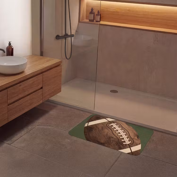 Football - Hout - Sport - Groen Badmat middel -sfeer2