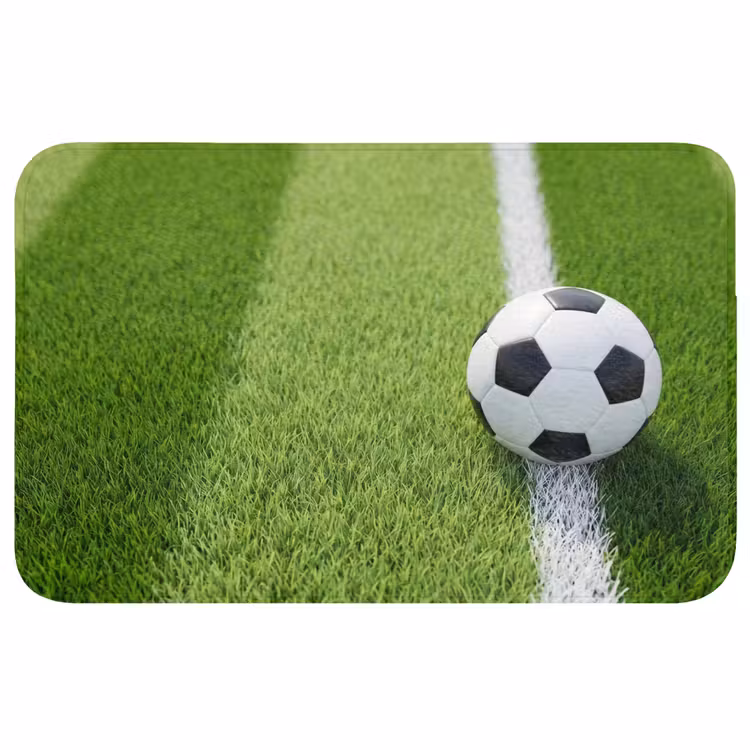 Voetbal - Grasveld - Sport - Groen Badmat middel -3d