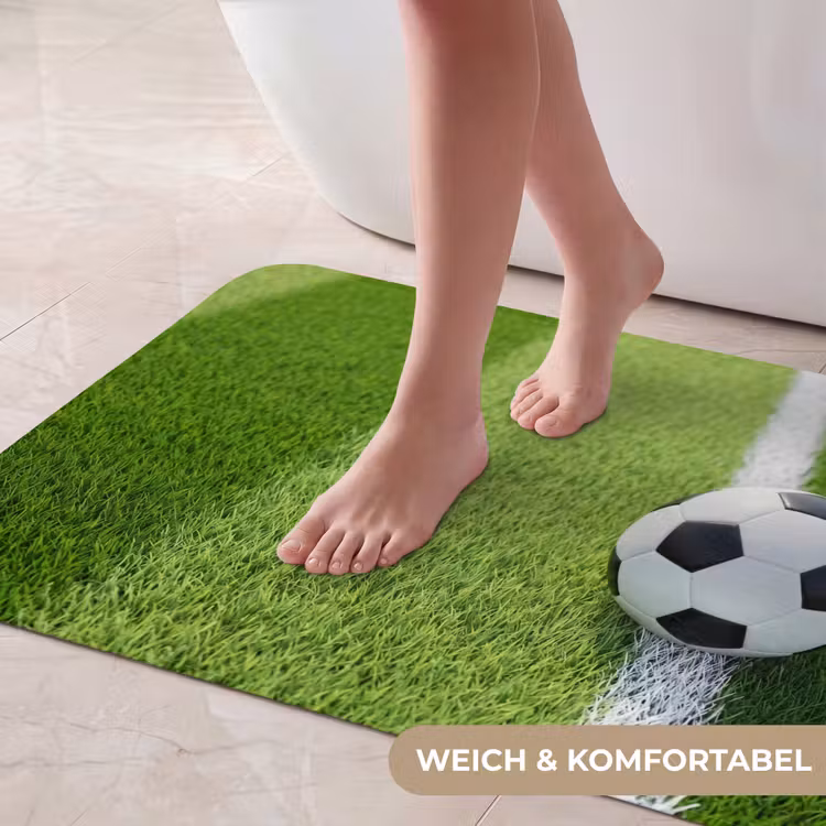 Voetbal - Grasveld - Sport - Groen Badmat middel -USP_ZachtDE