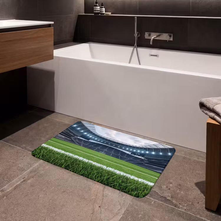 Voetbal - Stadion - Sport - Groen Badmat middel -sfeer3