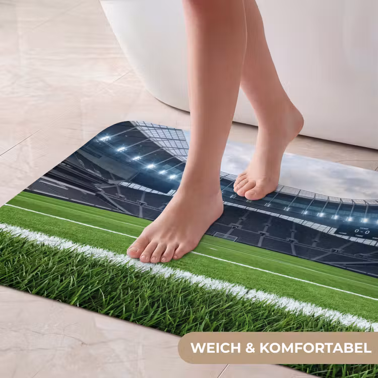 Voetbal - Stadion - Sport - Groen Badmat middel -USP_ZachtDE