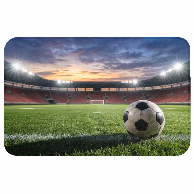 Voetbal - Stadion - Sport - Groen Badmat middel -3d