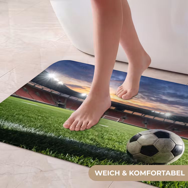 Voetbal - Stadion - Sport - Groen Badmat middel -USP_ZachtDE