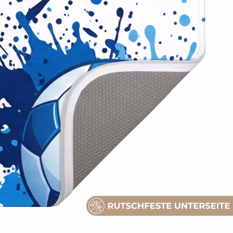 Voetballen - Verf - Sport - Blauw Badmat middel -USP_AntislipDE