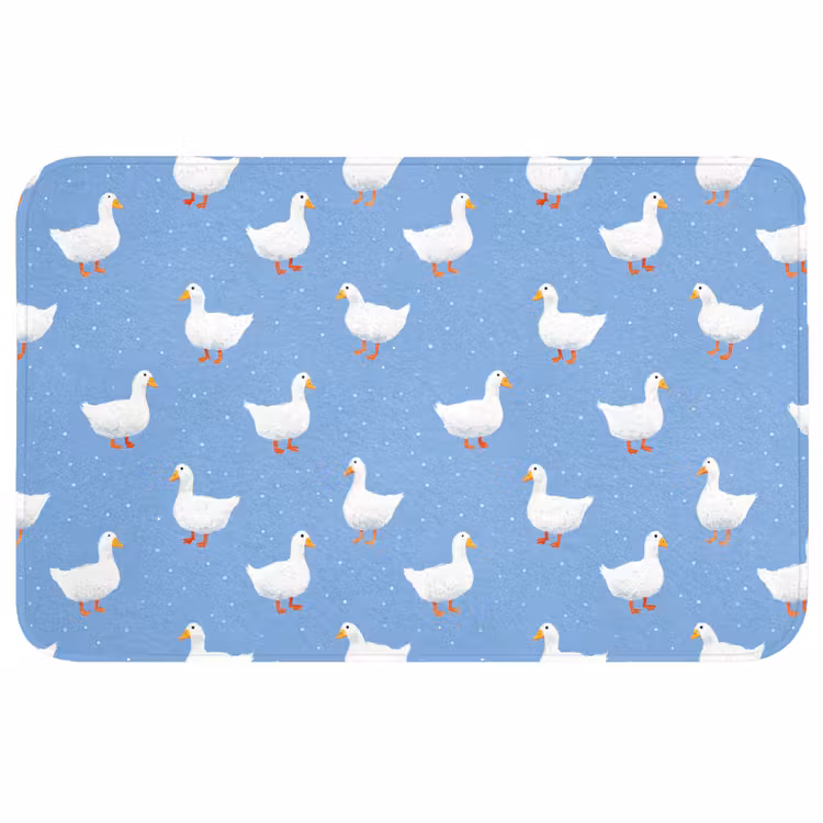 Ganzen - Elegant - Blauw Badmat middel 997 -3d