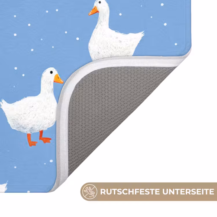 Ganzen - Elegant - Blauw Badmat middel 997 -USP_AntislipDE