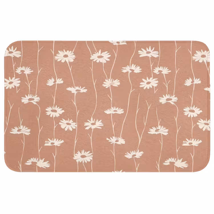 Madeliefjes - Subtiel - Terracotta Badmat middel 997 -3d