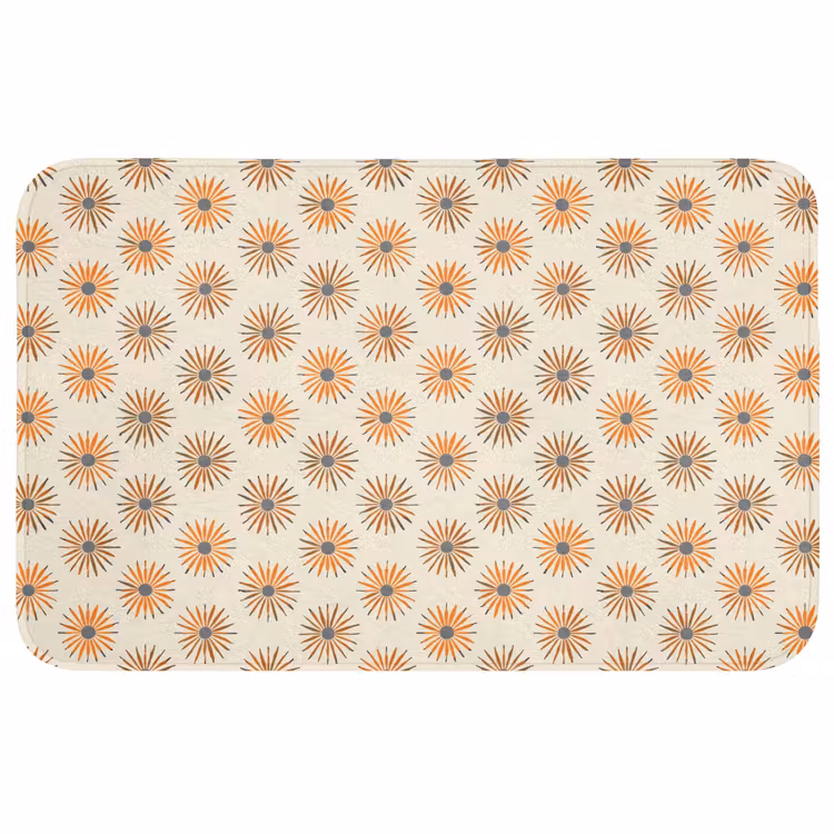 Madelief - Patroon - Oranje Badmat middel 997 -3d