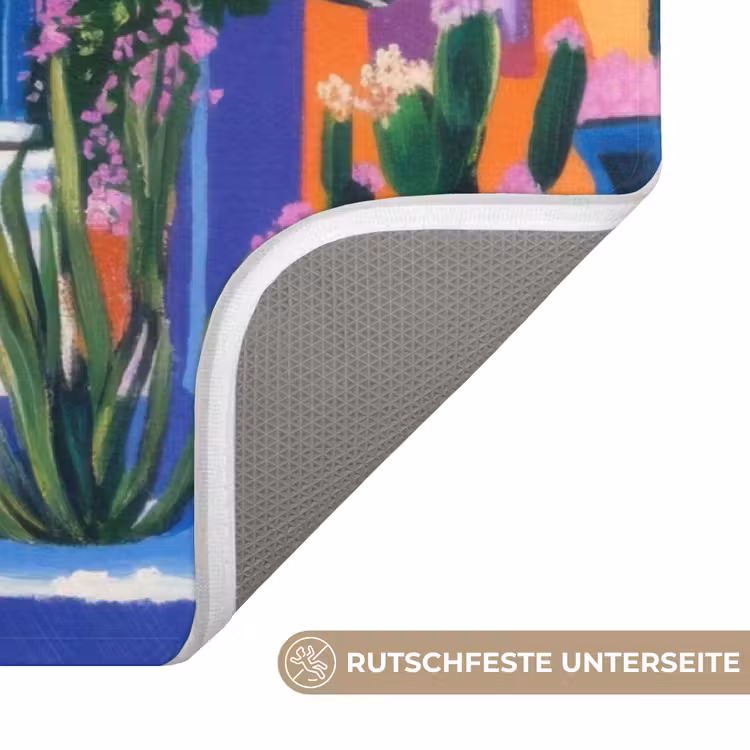 Geel - Blauw - Oranje - Huis Badmat middel -USP_AntislipDE