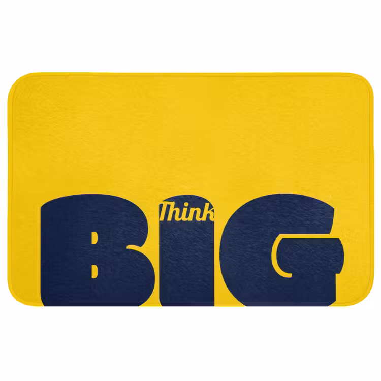Geel - Think big - Grafisch Badmat middel -3d