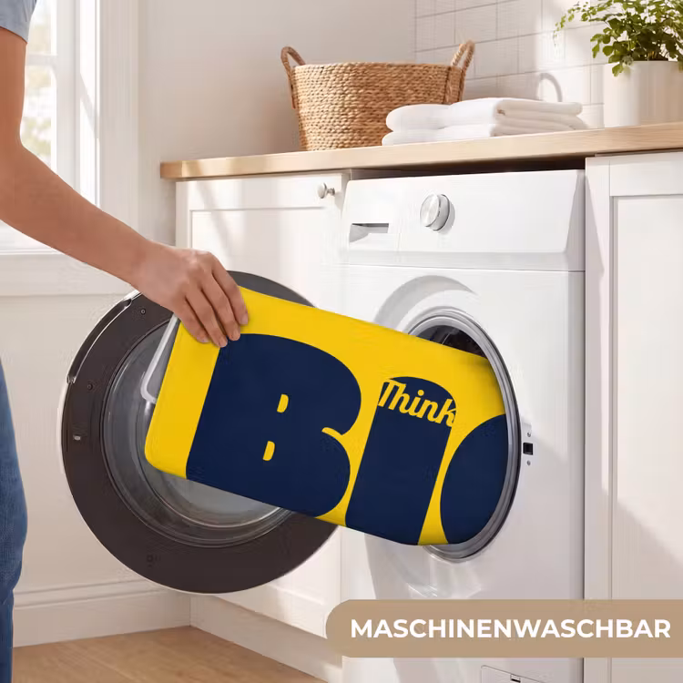 Geel - Think big - Grafisch Badmat middel -USP_WasbaarDE