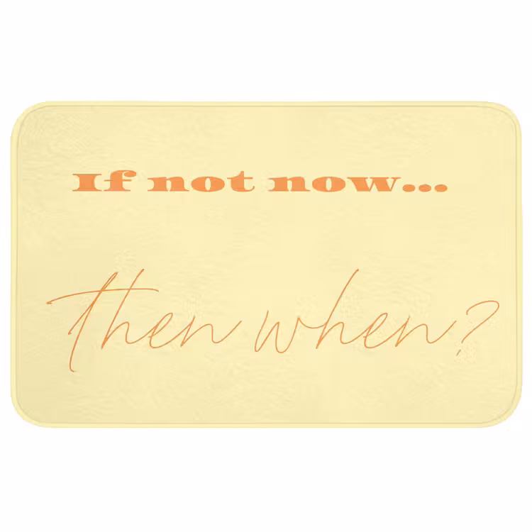 Geel - Oranje - if not now then when Badmat middel -3d