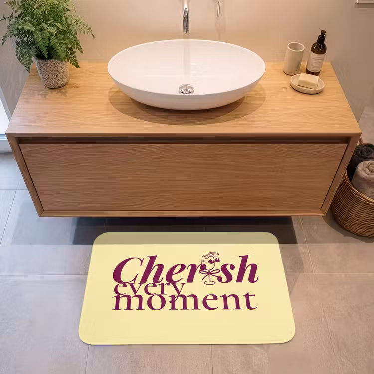 Cherish every moment - Cocktailglas - Geel Badmat middel -sfeer1