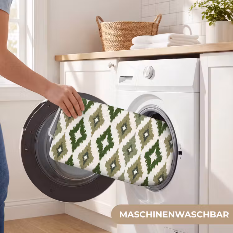 Geografisch - Ruitmotief - Groen Badmat middel 997 -USP_WasbaarDE