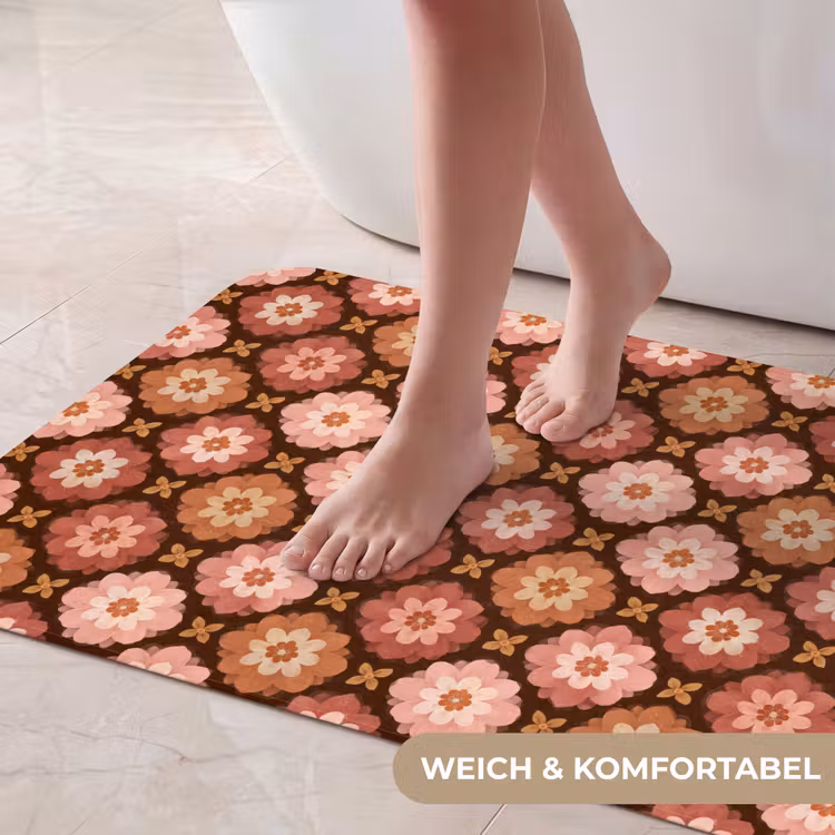 Geometrisch - Bloemen - Kleurrijk Badmat middel 997 -USP_ZachtDE