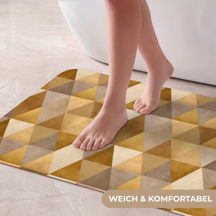 Geometrisch - Driehoek - Goud Badmat middel 997 -USP_ZachtDE