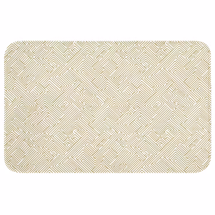 Geometrisch - Lijnen - Groen Badmat middel 997 -3d