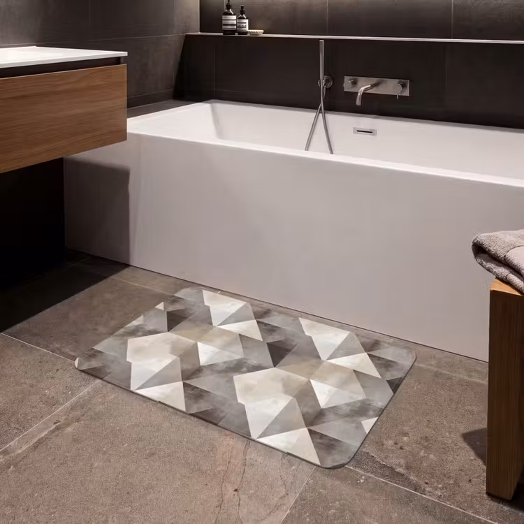Geometrisch - Motief - Aardetinten Badmat middel 997 -sfeer3