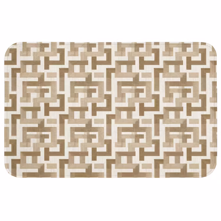 Geometrisch - Retro - Bruin Badmat middel 997 -3d