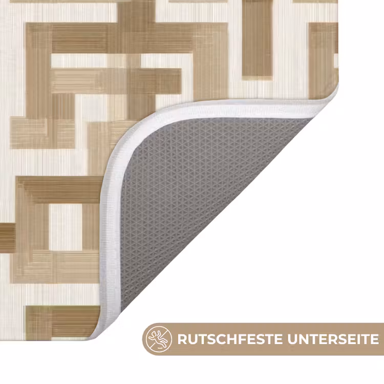 Geometrisch - Retro - Bruin Badmat middel 997 -USP_AntislipDE