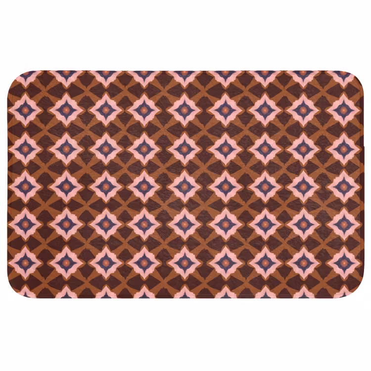 Geometrisch - Sierlijk - Bruin Badmat middel 997 -3d