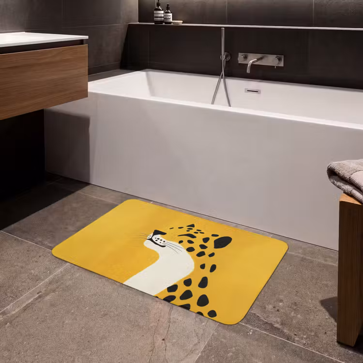 Cheetah - Illustratie - Geel Badmat middel -sfeer3