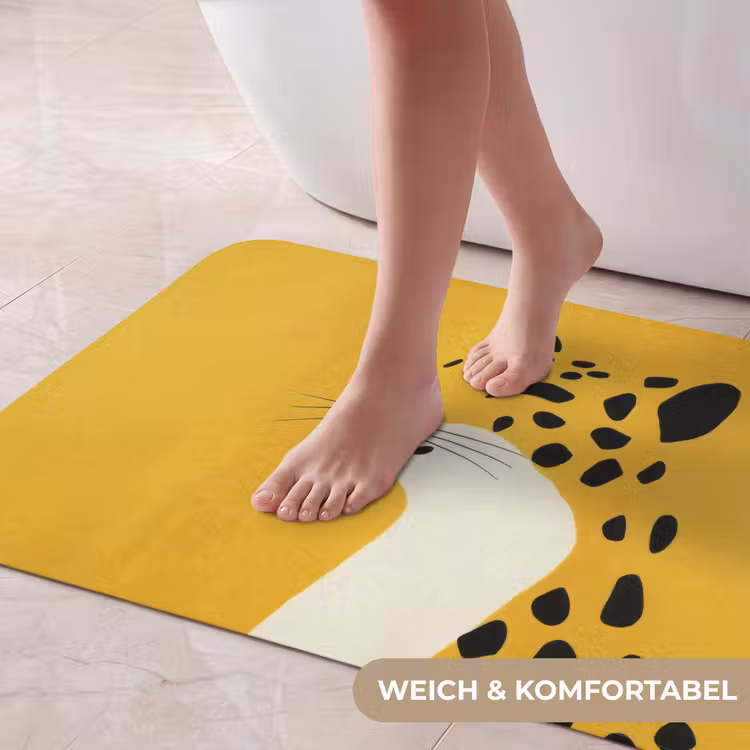 Cheetah - Illustratie - Geel Badmat middel -USP_ZachtDE