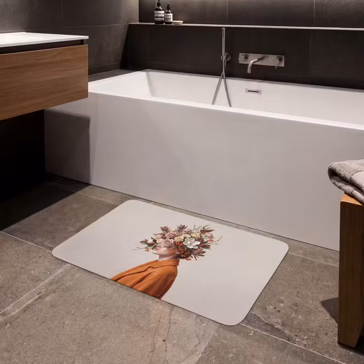 Gezicht - Boeket - Kleurrijk Badmat middel -sfeer3