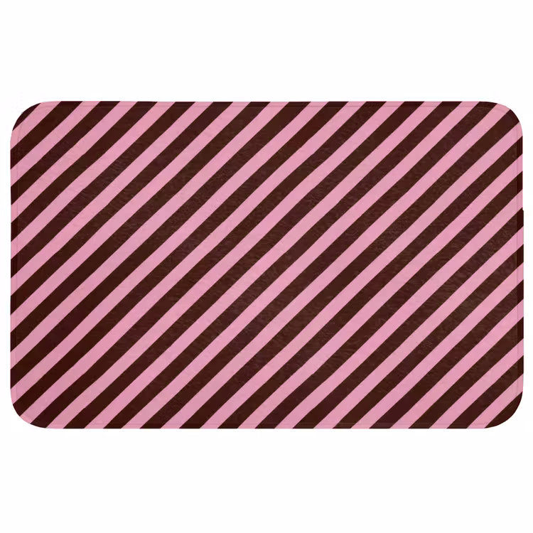 Strepen - Roze - Bruin Badmat middel 997 -3d