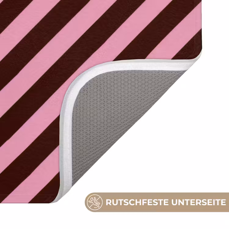Strepen - Roze - Bruin Badmat middel 997 -USP_AntislipDE