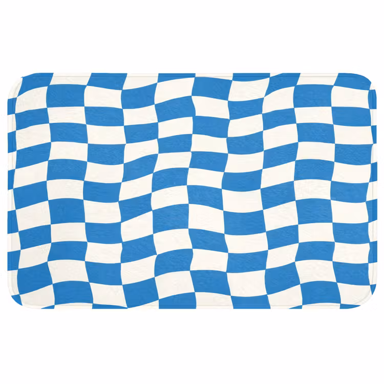 Golvend - Patroon - Blauw Badmat middel 997 -3d